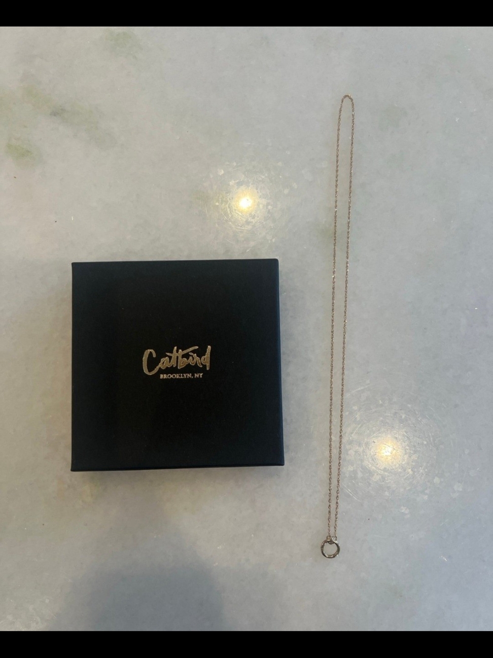 Catbird Memento Custom 16” 14k Gold Charm Holder Chain and  Charm Holder